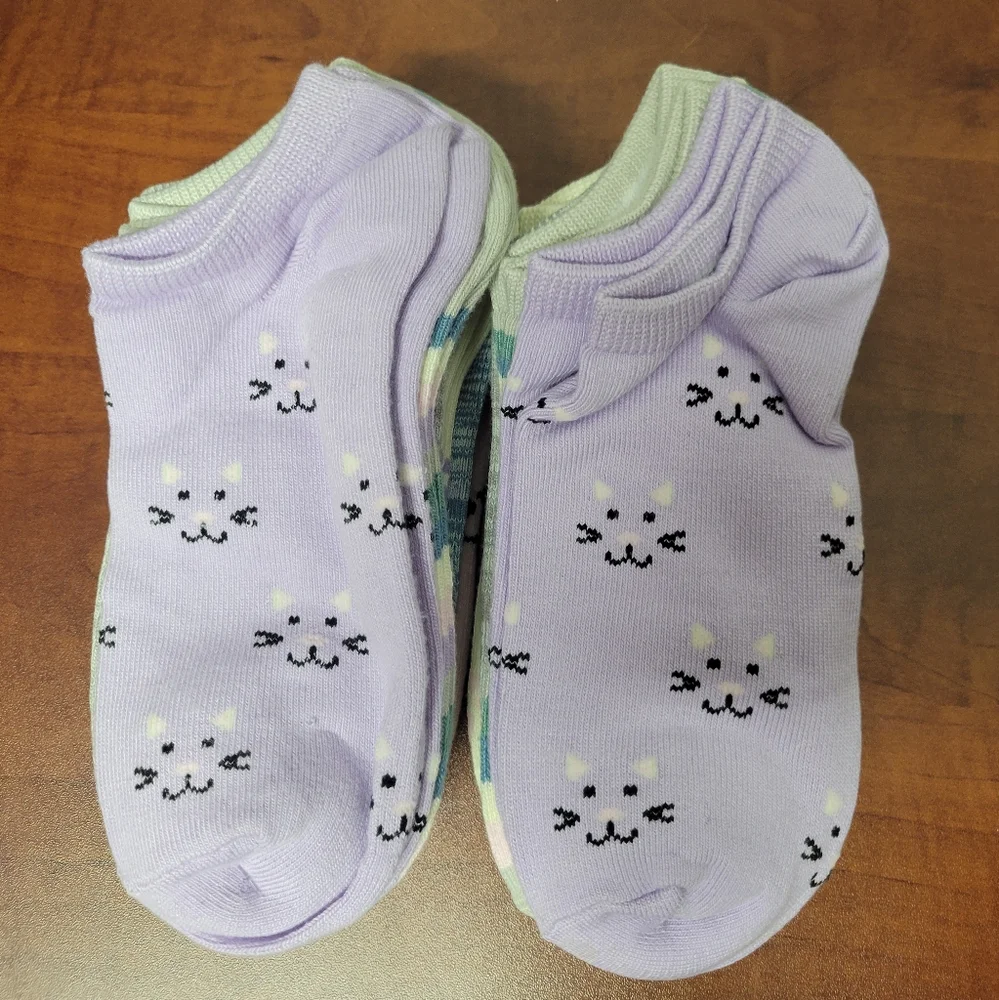 Cat & Jack Pink Dog Design No-Show Socks 2 Packs Of 6 Nwt